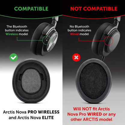 WC Freeze Nova Pro Wireless - Cooling Gel Earpads for Arctis Nova Pro Wireless & Nova Elite (Doesn’t Fit Other Models), by Wicked Cushions, Extra Thick & Comfortable | Black