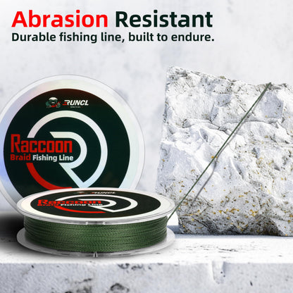 RUNCL Upgraded Braided Fishing Line, Colorfast Fishing Line Braid for Bass, Trout, Crappie, Ultra Strong Braid for Saltwater Freshwater, Abrasion Resistant, Zero Stretch, 6-80lb, 150/300/500/1000Yds