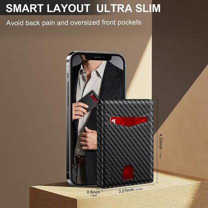 RFID Blocking Slim Leather Wallet for Men - Bifold Minimalist Design with 14 Card Slots & 2 ID Windows | Perfect Birthday Gift