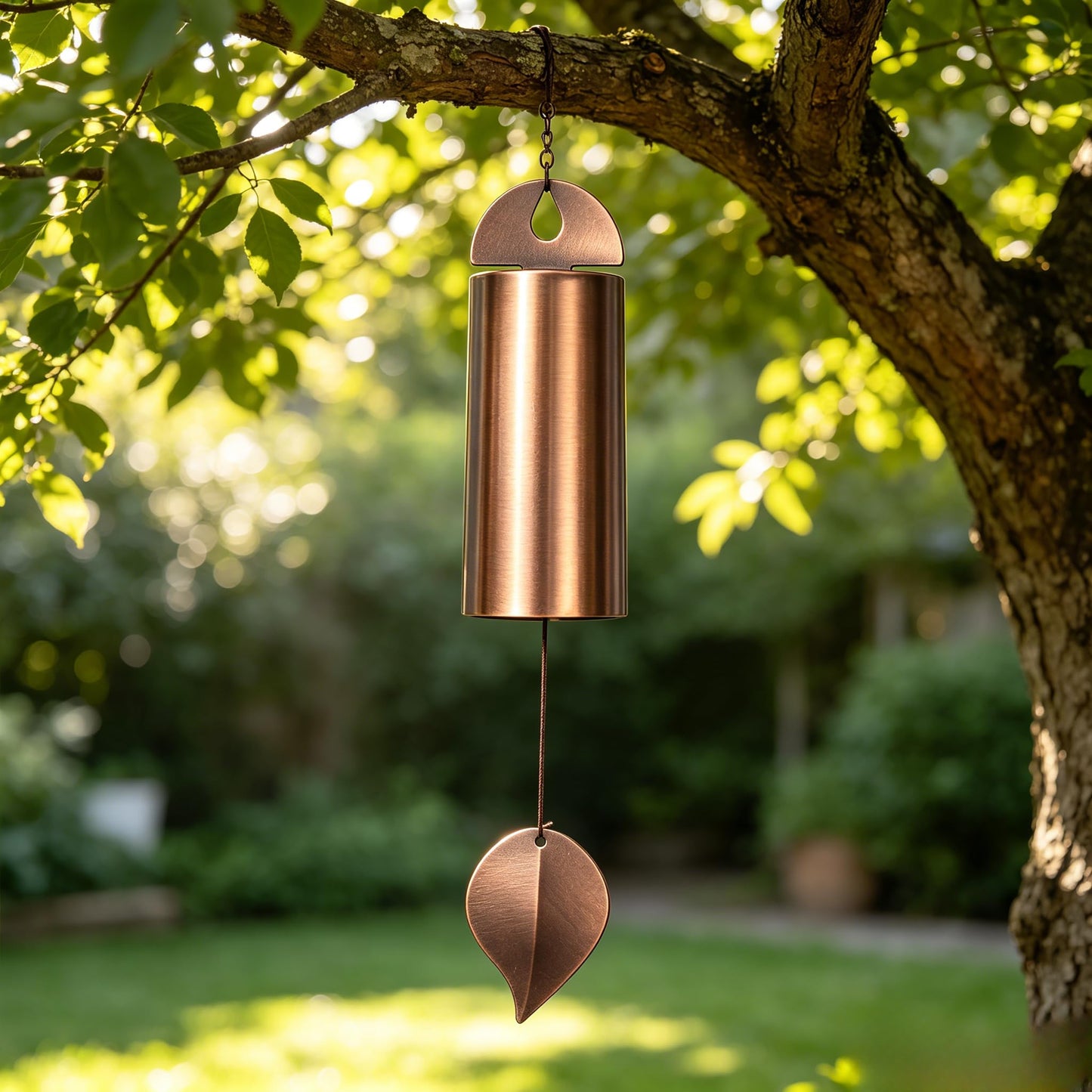 Deep Tone Memorial Wind Chimes Outdoor, Handcrafted Steel Wind Chimes with Mute Mode, Amazing Grace Wind Bells for Garden Patio Yard Porch Home Decor, Black (Brown)