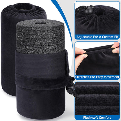 Foot Foam Pads Rollers Replacement with Luxury Plush Cover - Sweat-Wicking & Easy Clean, Cloud-Like Comfort for Home Gym Leg Extension, Weight Bench, Inversion Table - Fits 1-Inch Tube (2PCS)