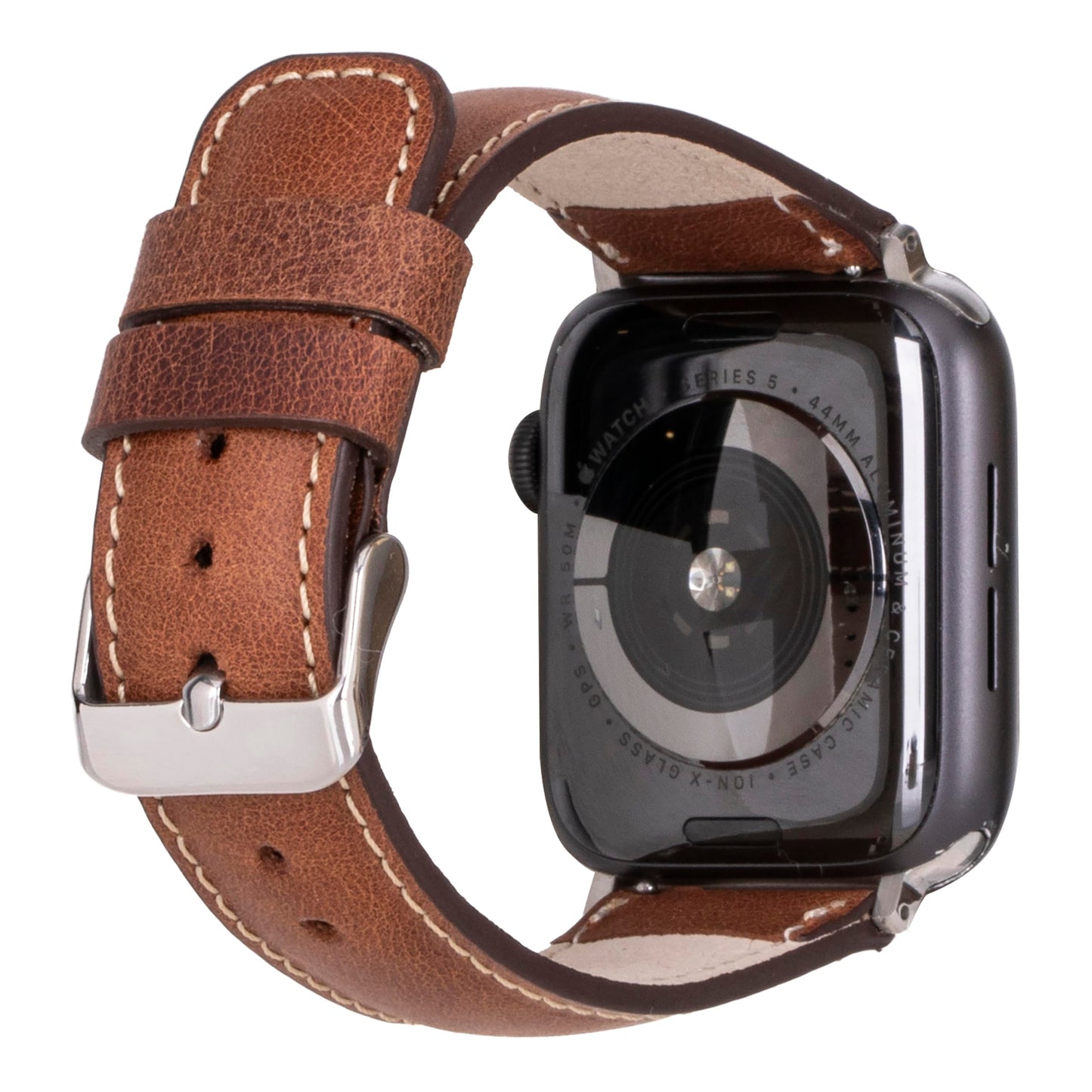 HARDISTON Watch Bands Compatible with Apple 44mm for men & women, Handmade Genuine Leather, Compatible with iWatch Series 11 10 9 8 7 6 5 4 3 2 1 SE Ultra, Large/Band-Brown