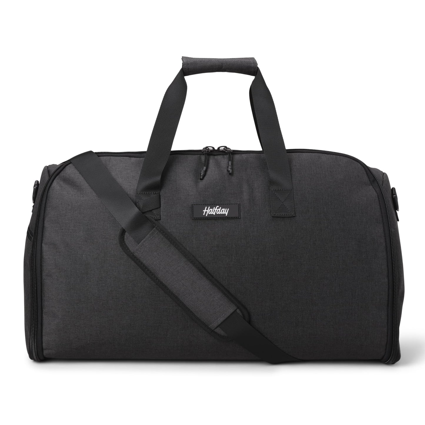 Halfday Convertible 2-in-1 Garment Duffel Weekender Bag 45L: Wrinkle-Free Travel (Hanging Suit Compartment, Shoe Pockets, Trolley Sleeve), Durable & Water-Resistant Carry-on, Shadow