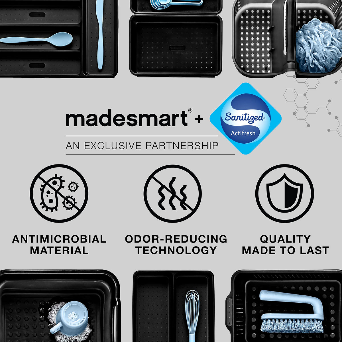 madesmart Collapsible Drying Dish Rack | SINKWARE Collection | Easy Storage | BPA-Free