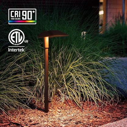LEONLITE 5CCT Anti-Glare Low Voltage Pathway Lights, 5W Wired 12-24V LED Landscape Path Lights Aluminum IP65 Outdoor Landscape Lighting for Walkway Yard, 1800K/2700K/3000K/4000K/5000K, ETL, Pack of 6