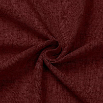Tollpiz Linen Curtain Bedroom Rod Pocket Semi Sheer Curtains Burlap Light Filtering Thick Linen Drape for Living Room, 38 x 84 inches Long, Burgundy Red, Set of 2 Panels