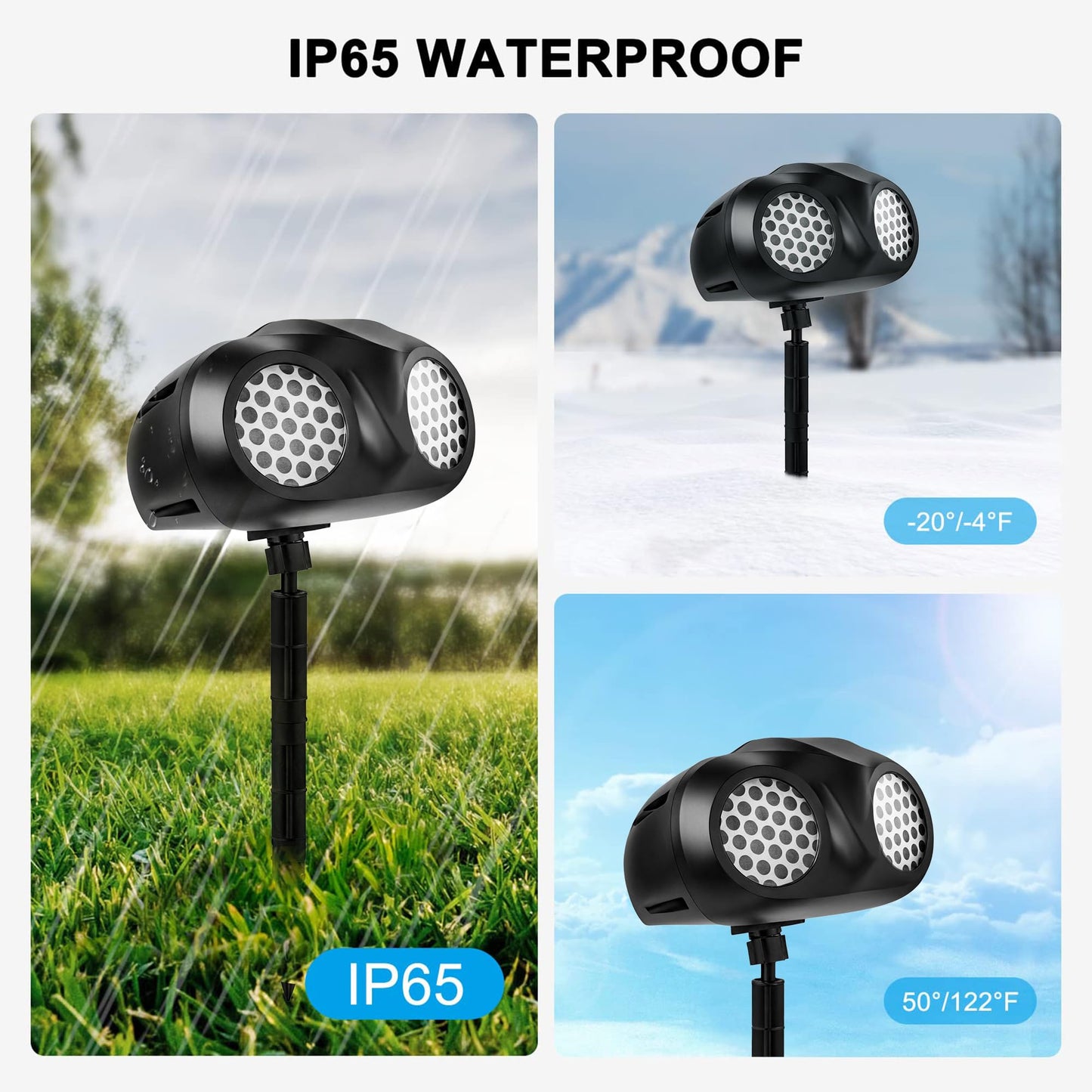 Snowflake Projector Light, Outdoor Christmas Projection Lights with Remote, IP65 Waterproof Moving Dynamic Snow Flakes for Winter Wonderland Yard Decor, Xmas, New Year, Parties, Weddings