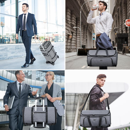 LekeSpring Garment Bags with Wheels, Garment Convertible Weekender Bags, Large Garment Bags for Travel, Duffle Luggage Bag Garment Bag (Grey, Medium)