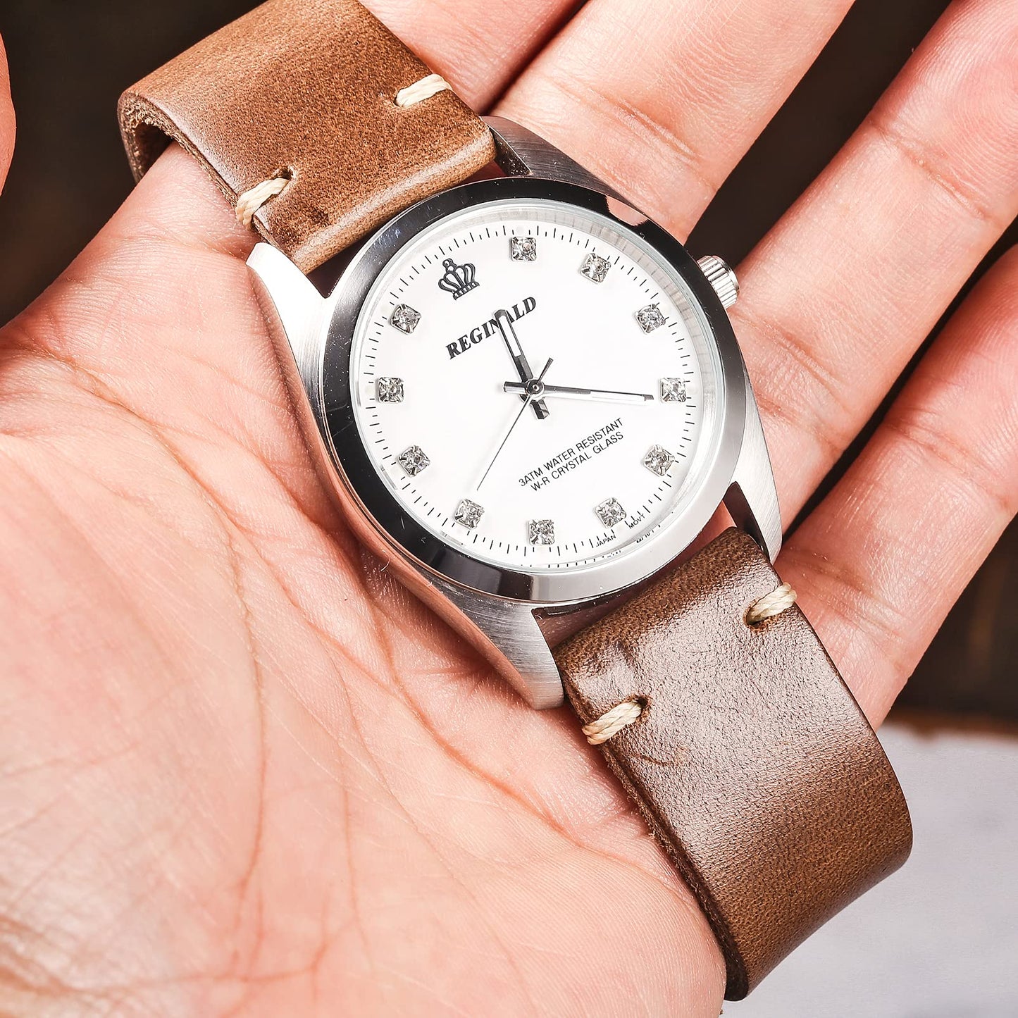Horween Leather Watch Bands for Men, 18mm Watch Strap Quick Release Vintage Watch Wrap with Heavy Duty Dust Buckle