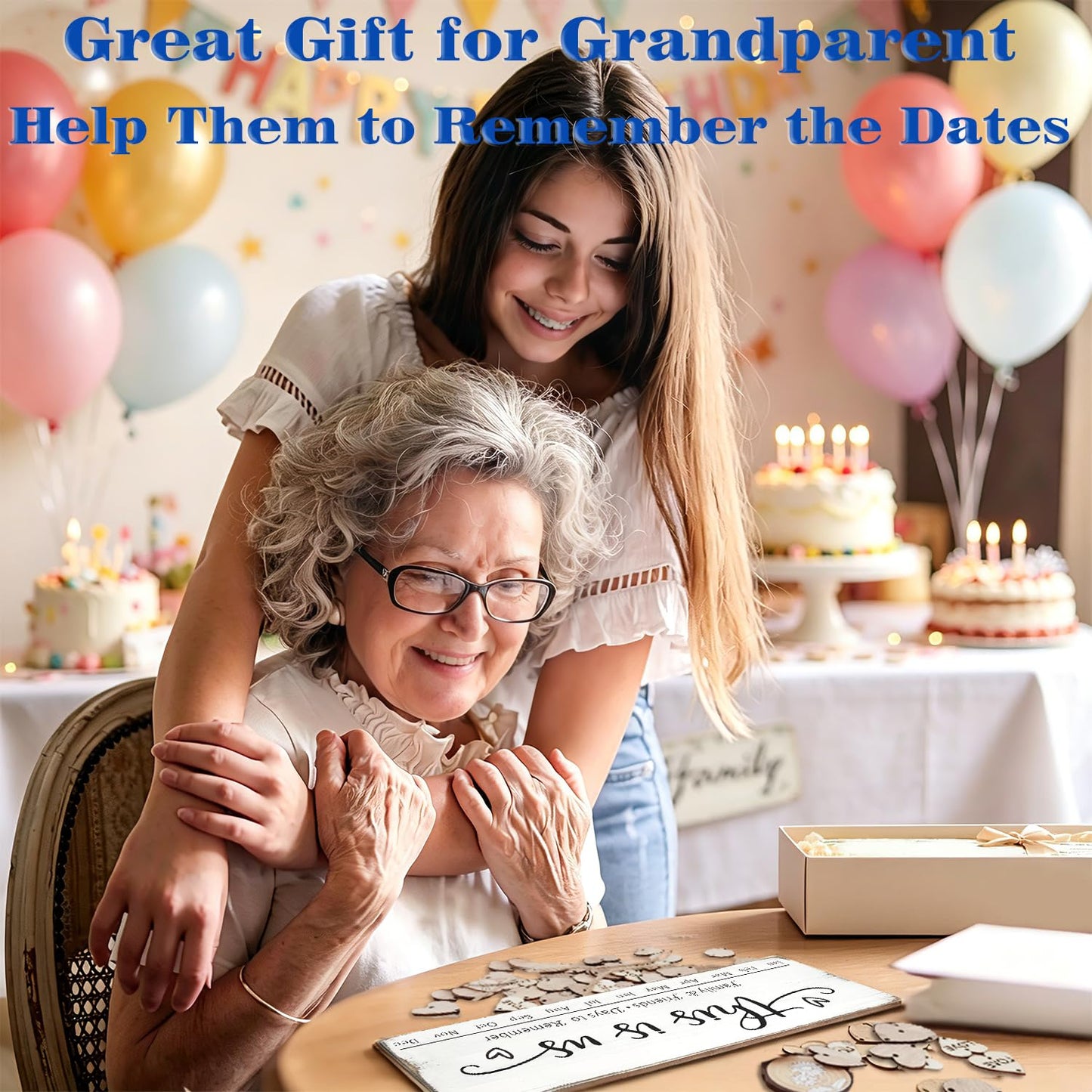 Grandma Mother Best Christmas Gifts from Son in Law, Family Birthday Tracker Calendar Board Wall Hanging to Reminder Important Day, Gifts for Mom Birthday Unique Ideas for Christmas Gift, Birthday