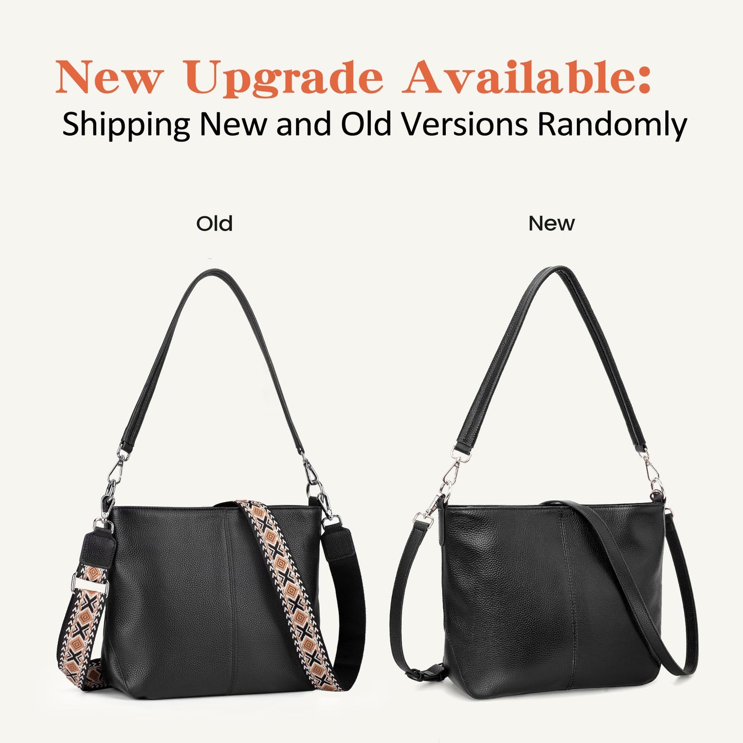 befen Genuine Leather Purse for Women, Black Leather Crossbody Bag Soft Hobo Purse Women's Shoulder Handbags with 2 Removable Straps Designer Cross Body Purses for Everyday & Travel & Work