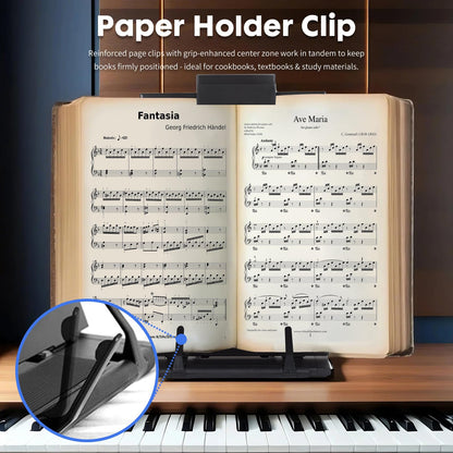 Resulzon Paper Stand Document Holder with 7 Adjustable Positions, Paper Holder Stand for Desk When Typing for Reading A4 Letter, Books, Receipts, Sheet Music, Textbooks