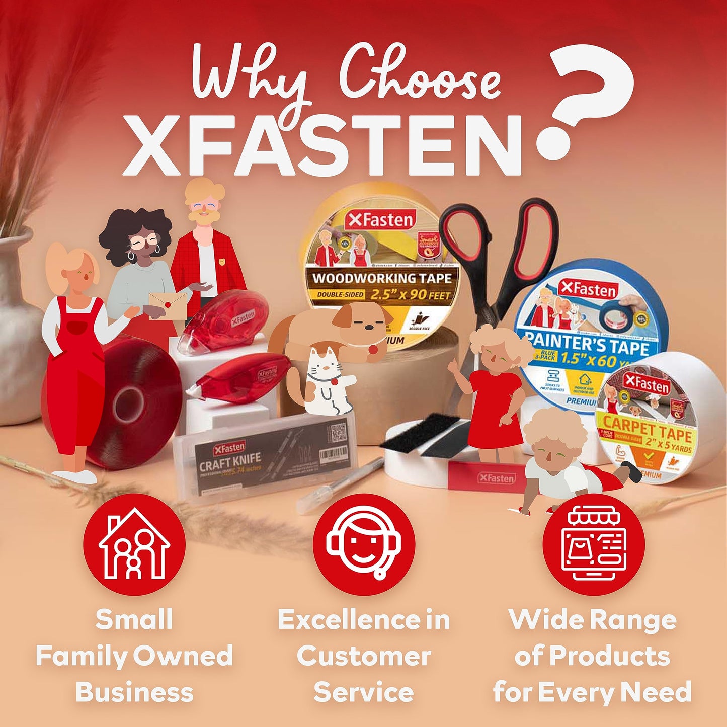 XFasten Water Activated Tape Brown with Reinforced Fiberglass Backing 2.75-Inch x 375-Feet (8-Pack, 3000ft Total) Water Activated Gummed Paper Tape Brown Kraft Paper Packaging Roll for Moving Boxes