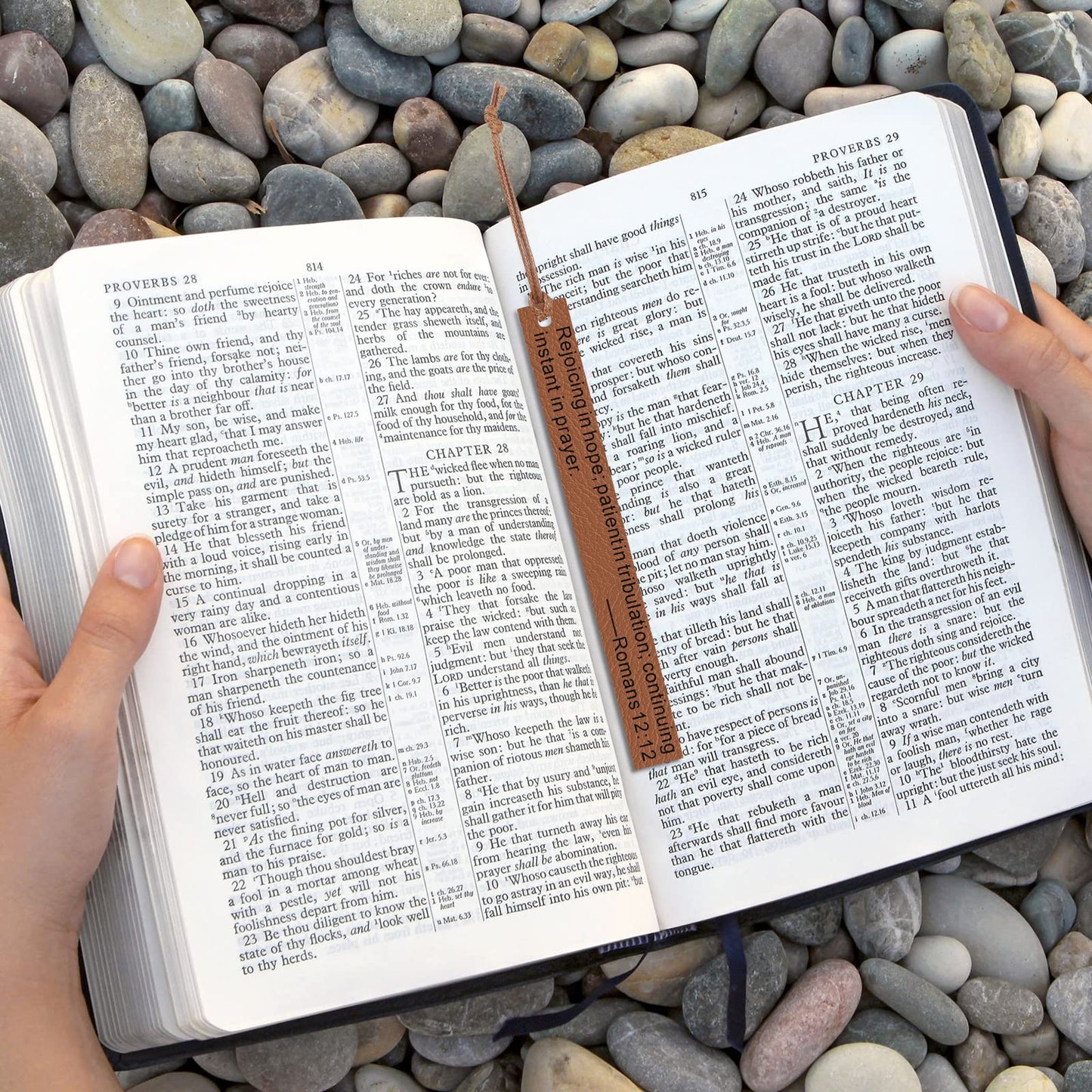 Spakon 40 Pieces Christian Gifts Bulk Scripture ‎Bookmarks Religious Father's Day Gifts Bible Verse Leather Bookmark for Church Sunday School(Brown)