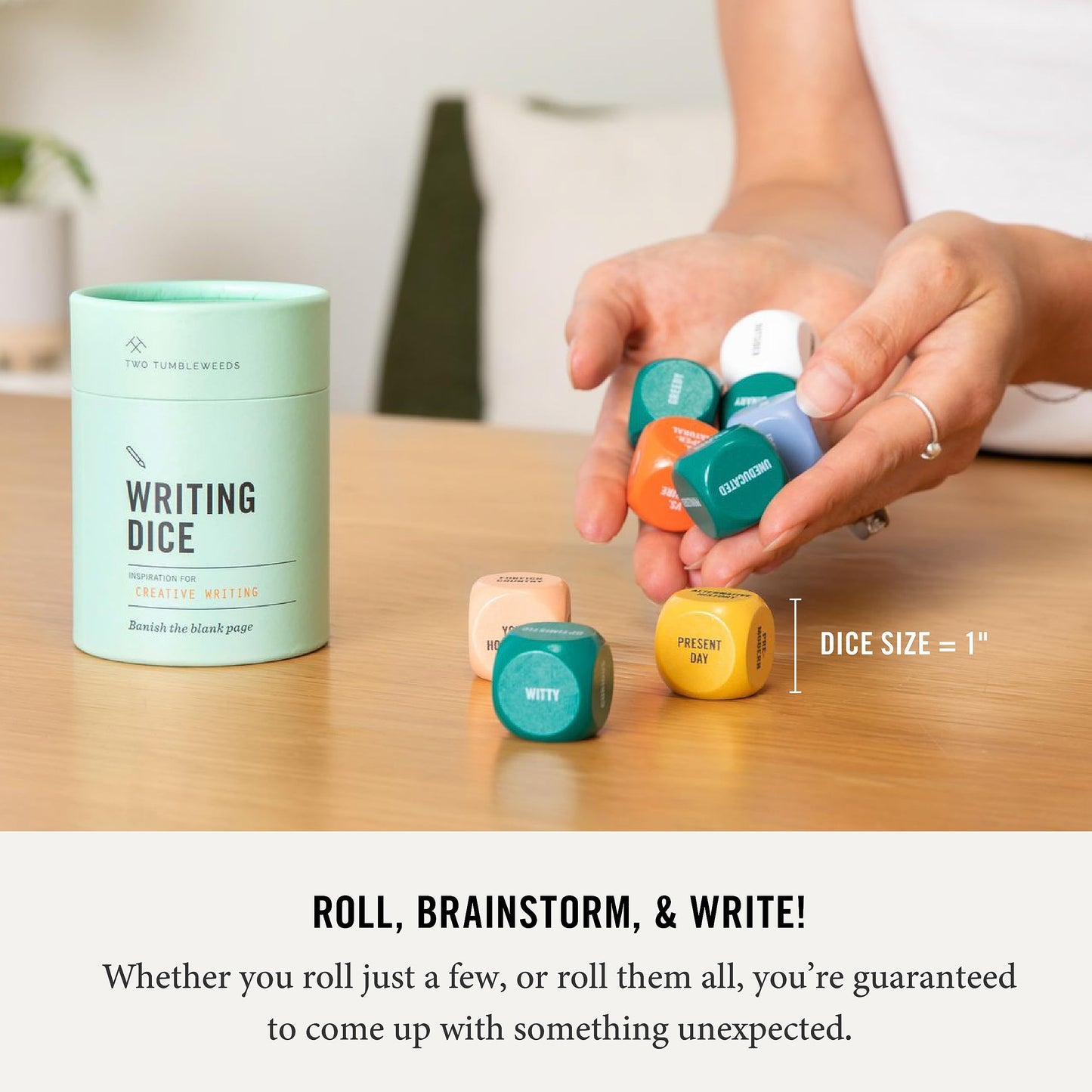 Two Tumbleweeds Writing Dice Set of 9 for Story Inspiration for Writers to Overcome Creative Block - Thoughtful Writer Gifts for Authors and Aspiring Novelists