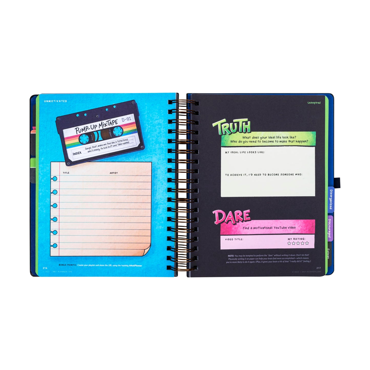 The Anti-Planner: How to Get Stuff Done When You Don't Feel Like It--Clean Edition, No Dates or Calendars ADHD activity planner for adults women kids, adhd tools, productivity planner
