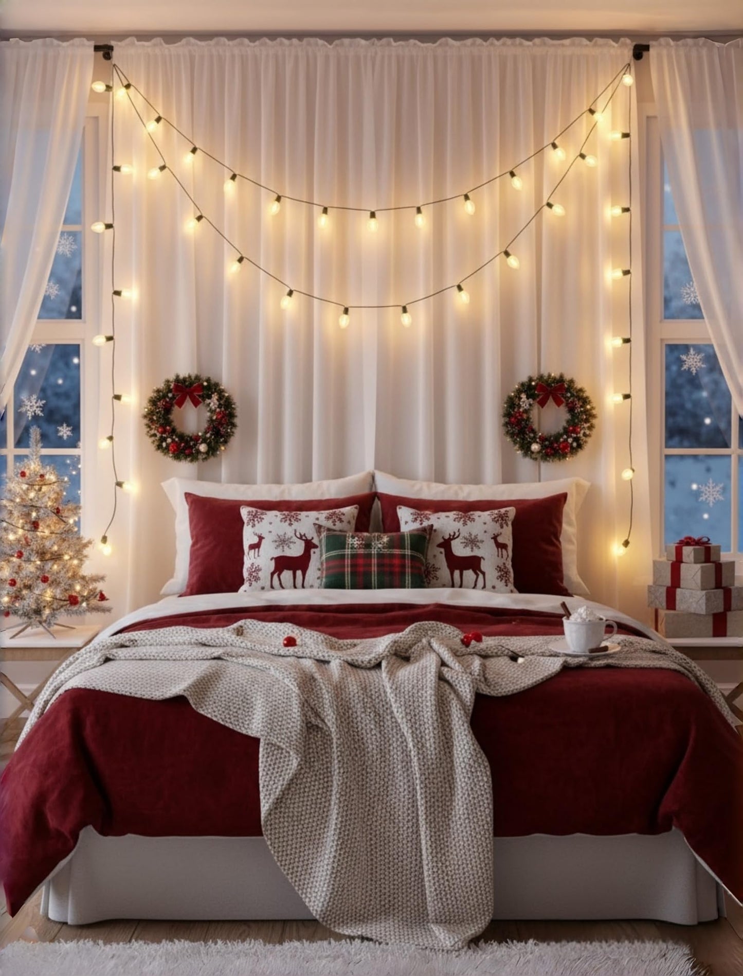 Pallerina C7 Christmas Lights, 25Ft C7 Clear Christmas String Lights with 27 C7 Warm White Bulbs, Vintage Christmas String Lights for Garden, Patio, Backyard, Cafe, Xmas Party, 5 Watt e12 Base