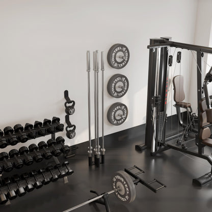 Barbell Rack Stand Vertical Olympic Bar Storage Rack 6 Bars Storage Rack for 2-inch Olympic Bars Dumbbell Handles Triceps Bars Curl Bars
