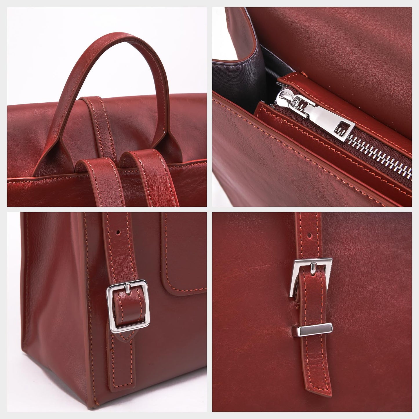 BOYATU Leather Backpack Purse for Women: Business Work Bags for Men - Luxury Designer Handbags for Classic, Brown