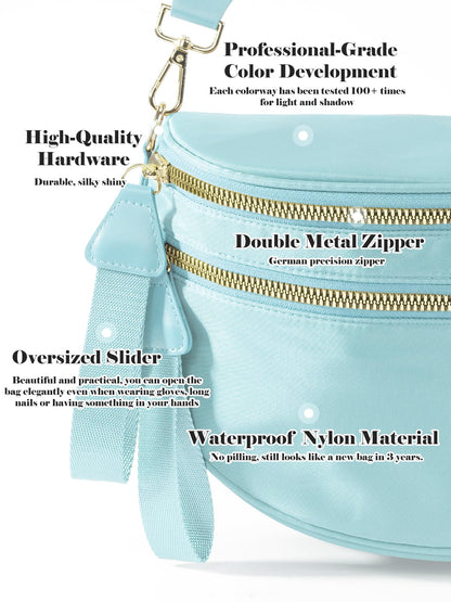 Pure Colour Crossbody Bag Bum Bag for Women,Spacious Purse Fanny Packs Belt Bag,Oversized Bum Bag (Colour Bum Bag-Beige)