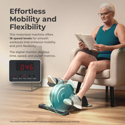 Sunny Health & Fitness 2-in-1 Smart Pedal Exerciser, Motorized Under Desk Exercise Peddler, Portable Mini Bike for Seniors Home & Office Cycle Workout, Exclusive SunnyFit App Bluetooth Connectivity