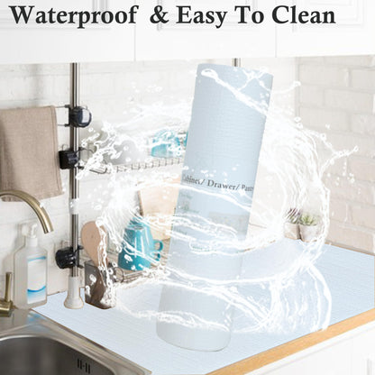 Shelf Liners for Kitchen Cabinets 14 Inch Wide X 20 Ft Non Adhesive Cabinet Drawer Liner Non Slip Water Oil-Proof Strong Grip Pantry Refrigerator Shelves Bathroom Drawer Mat Cupboard Closet Liner