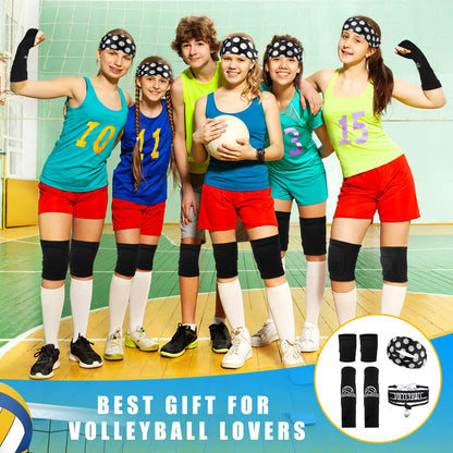 Honoson 7 Pcs Volleyball Training Equipment Aid Volleyball Serving Trainer Kit Gifts for Beginners (Black, Boys)
