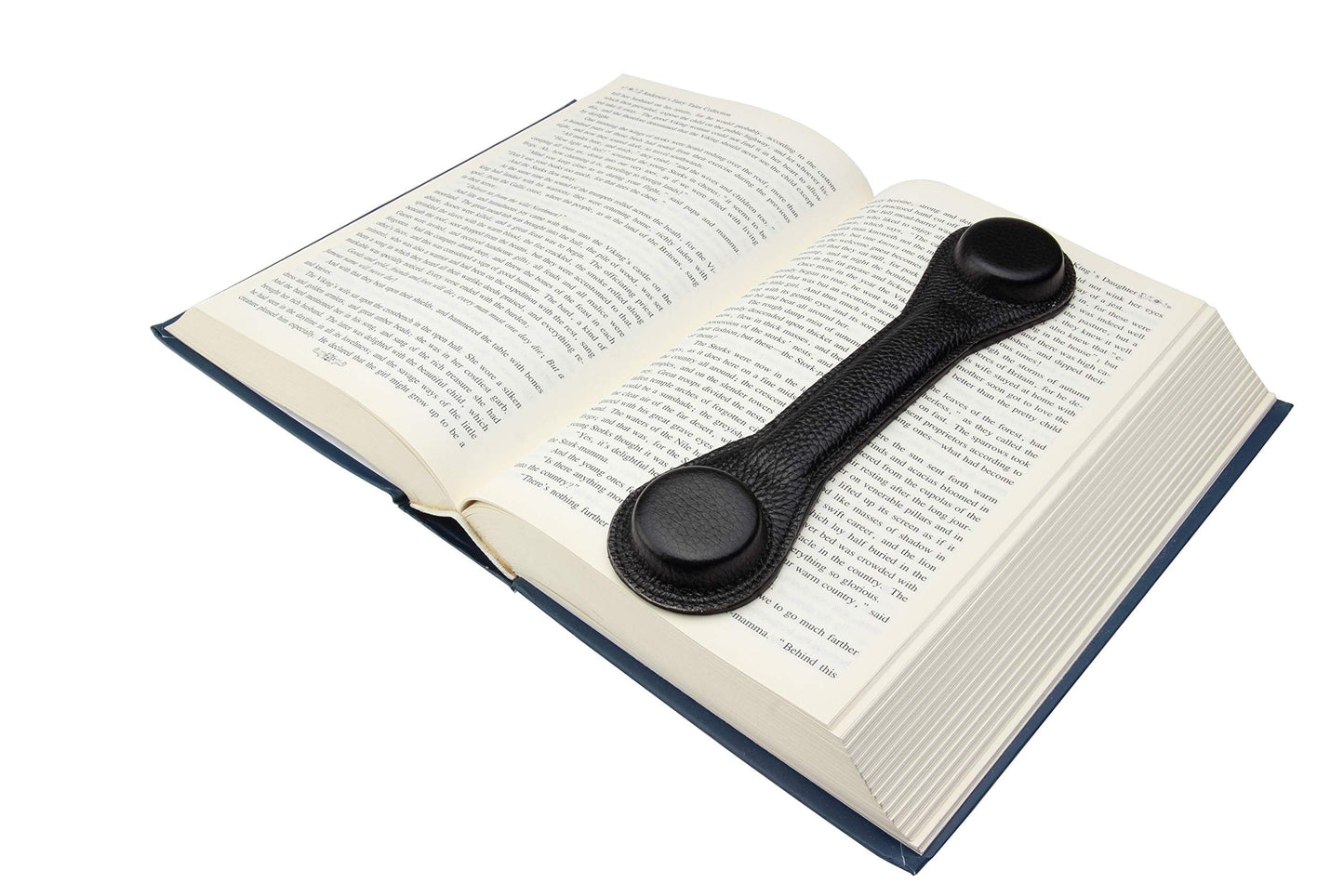 Superior Essentials Leather Bookmark Book Holder - Black Leather Paper Weights for Cookbooks, Textbooks, and Workbooks - Hands-Free Reading with Non-Slip Design and Magnetic Bookmark [1-Pack]