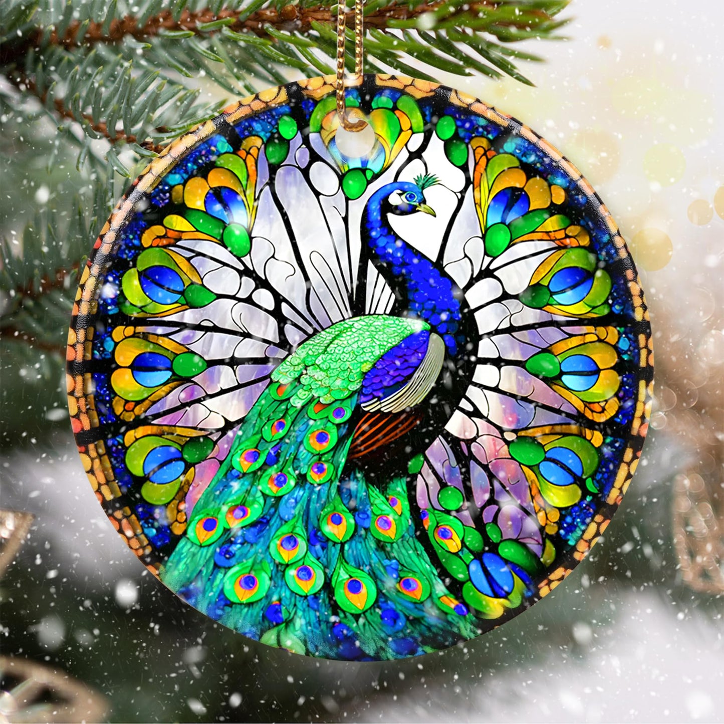 Touber Peacock Christmas Ornament, Christmas Ornaments for Tree, Christmas Tree Decor, Holiday Ornament