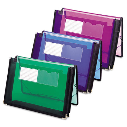 Smead Poly File Wallet with Closure, 2-1/4" Expansion, Flap and Cord Closure, Translucent, Letter Size, Green (71951)