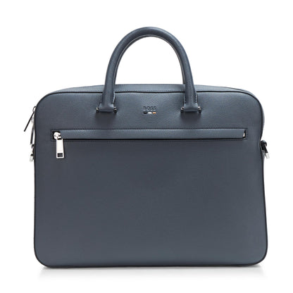 BOSS, Ray Soft Friendly Leather Brief Case, dusty blue, One Size
