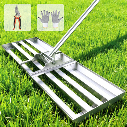 30" x 10" Lawn Leveling Rake, Heavy Duty 304 Stainless Steel Lawn Leveler