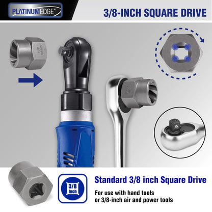 PLATINUMEDGE 13 Pieces Impact Bolt & Nut Remover Set, Stripped Bolt Extractor Set, Cr-Mo Extraction Tool Set with Solid Storage Case, Easy Out Rusted Rounded Damaged Nuts and Bolts