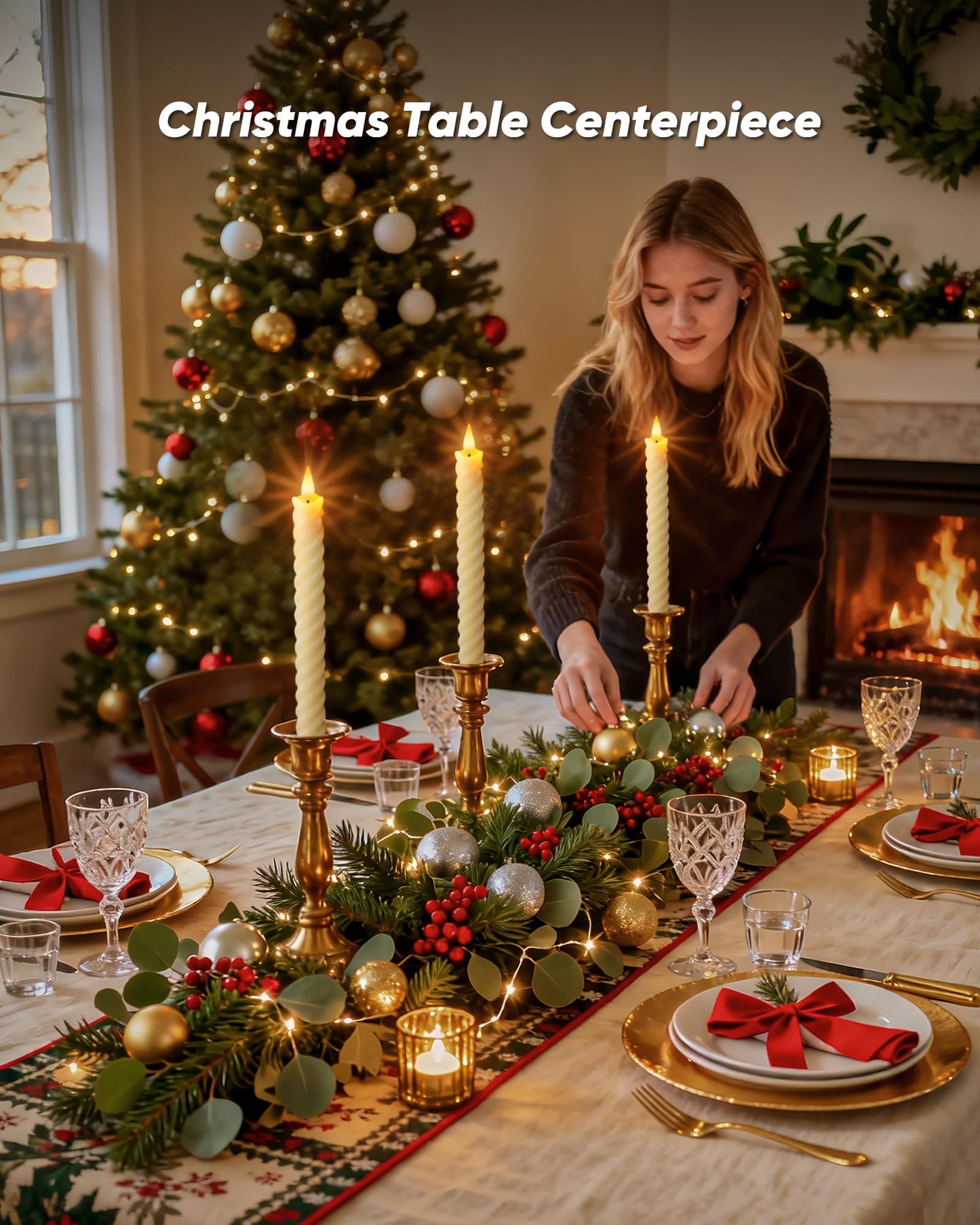 Meigic Flameless Candlesticks with Remote Control and Timer, Real Wax Battery Operated LED Taper Candles with Flickering Flame, 9.6 Inch Twisted Fake Candle Sticks for Home, Wedding, Christmas Decor