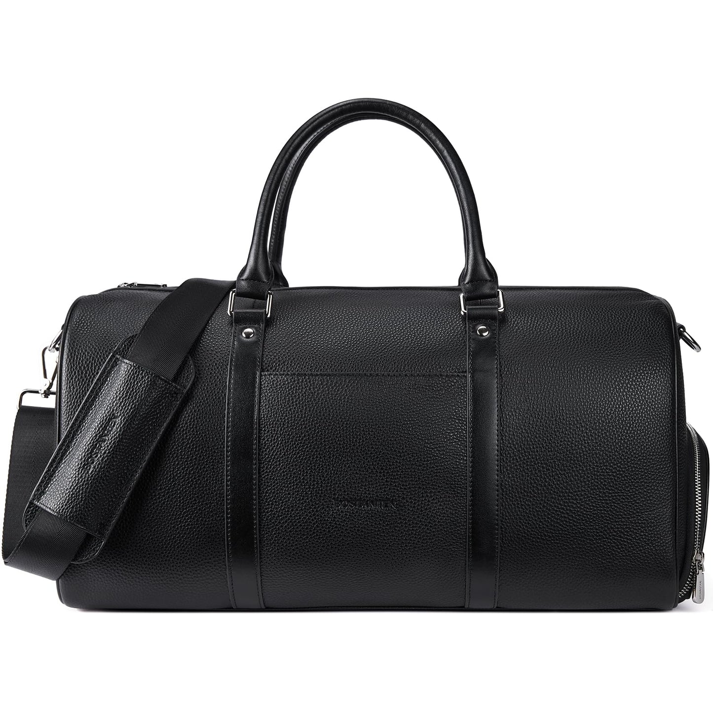BOSTANTEN Genuine Leather Travel Weekender Overnight Duffel Bag Gym Sports Luggage Tote Duffle Bags for Men Medium: 18.5"X9.25"X10.50"