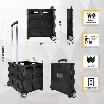 Olympia Tools 85-010 Grand Pack-N-Roll Portable Tools Carrier with Telescopic Handle, 80 Lb. Load Capacity, Black
