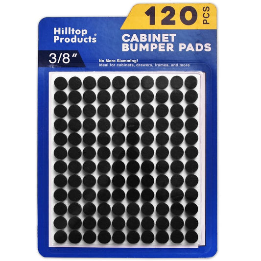120 Pack Small 3/8" Felt Cabinet Bumpers, Door Felt Pads for Cabinet Doors & Drawers, Furniture Surface Protectors (Black)