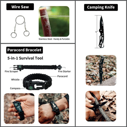 RHINO RESCUE Survival First Aid Kit, HSA/FSA Eligible, Emergency Kit Molle Pouch IFAK Medical Kit for Vehicles Car Camping Backpacking Hiking Hunting Black