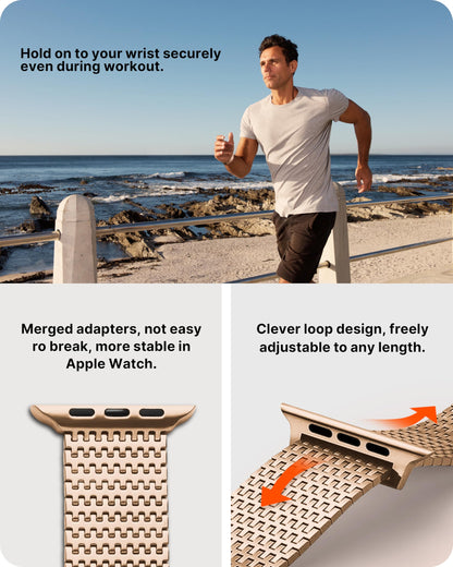 Fullmosa Compatible with Apple Watch Bands 46mm Series 11 10 for Men Women, Stainless Steel Mesh Loop Magnetic Clasp iWatch Band with TPU Case for Apple Watch, Rose Gold