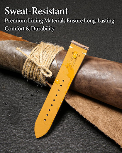 REZERO Quick Release Watch Band, Top Grain Leather Watch Straps, Italian Calfskin Watchbands Replacement 18mm 19mm 20mm 21mm 22mm 23mm 24mm for Men, Women