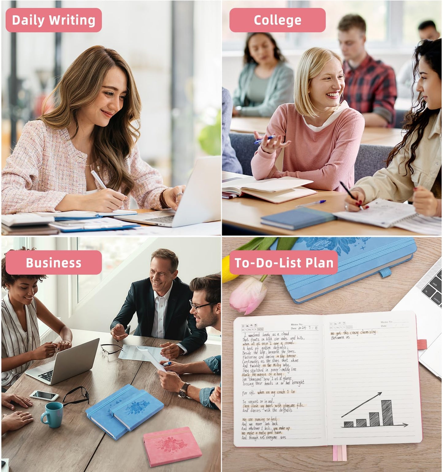 ALKALO Blank Journal Notebook 365 Pages, A5 Leather Sketch Book for Drawing Women & Men, Hardcover Notebook with 100GSM Thick Paper, Sketchbook for Travel, Work, School, Note Taking