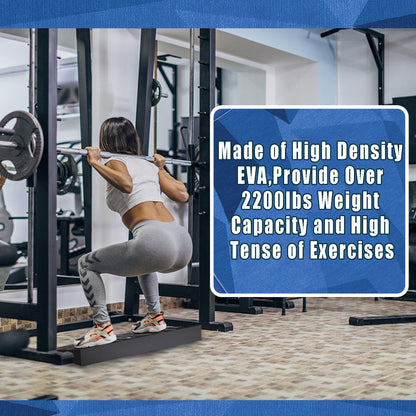 Squat Wedge Block One Piece: Heel Elevated Slant Board for Squats Exercises Deadlift Weightliting for Home & Gym with Guide
