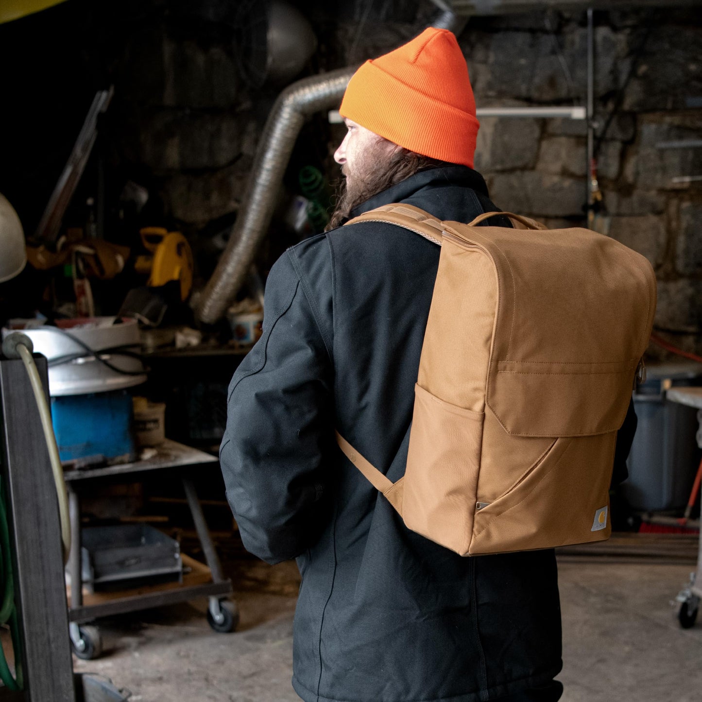 Carhartt 21L Top-Load Backpack, Durable Water Resistant Coated Canvas Base W/ 17" Laptop Sleeve, Bluestone