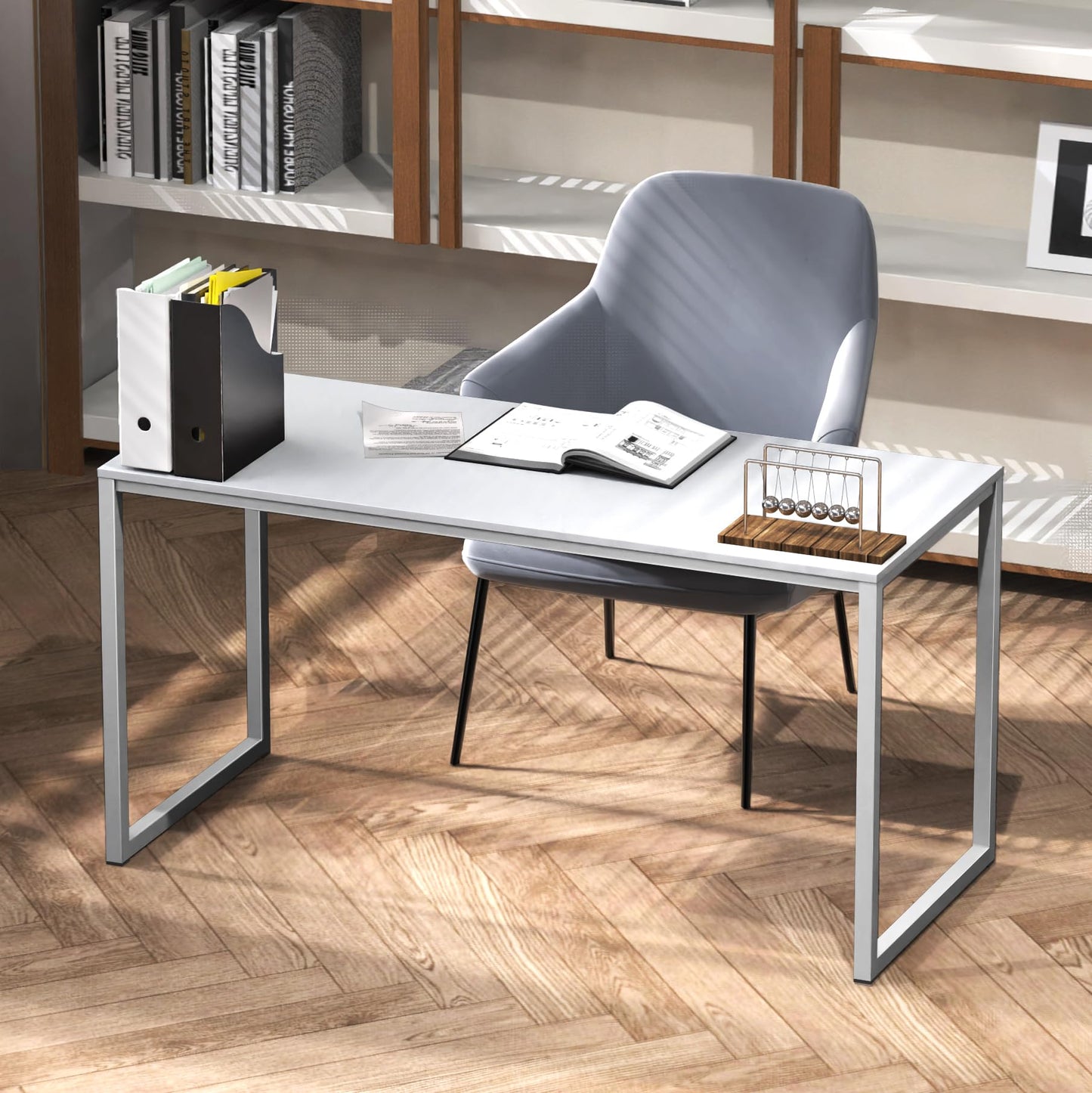 SHW Mission 32-Inch Home Office Computer Desk, White