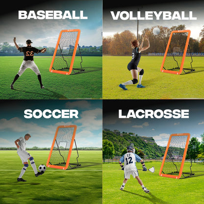 Zested Sports 7x4 FT Multi-Sport Rebounder Net – Adjustable Training Net for Volleyball, Lacrosse, Baseball & Soccer – Heavy-Duty Steel Frame, High-Tension Net & Carry Bag for Indoor/Outdoor Practice