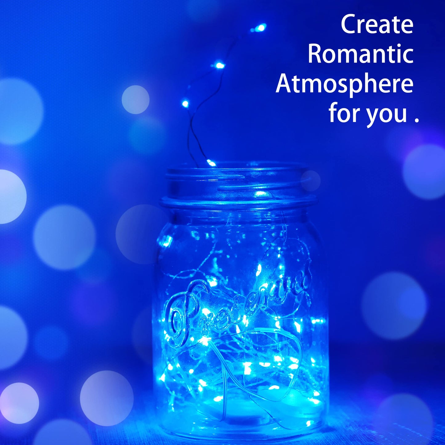 SunKite 16 Packs 20 LED Blue Fairy String Lights Battery Operated Waterproof 6.6 Feet Silver Copper Wire Firefly Starry Moon Lights for DIY Bottle Costume Wedding Party Bedroom Table Decor