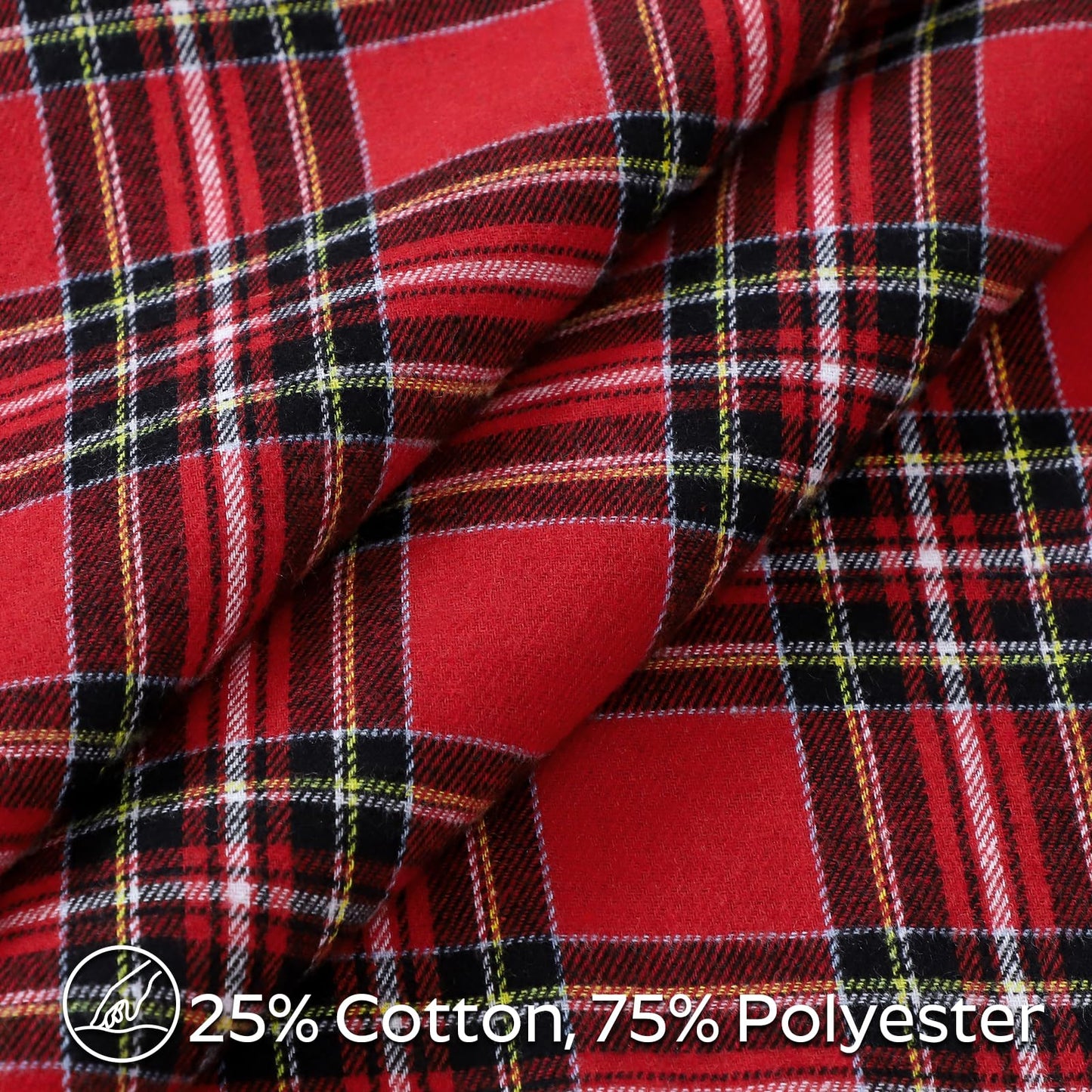 OTOSTAR Pack of 2 Christmas Scottish Plaid Throw Pillow Covers Decorative Check Tartan Lumbar Pillow Covers with Stitched Edge for Sofa Couch Bed Farmhouse Home Decor 12x20 Inches, Red