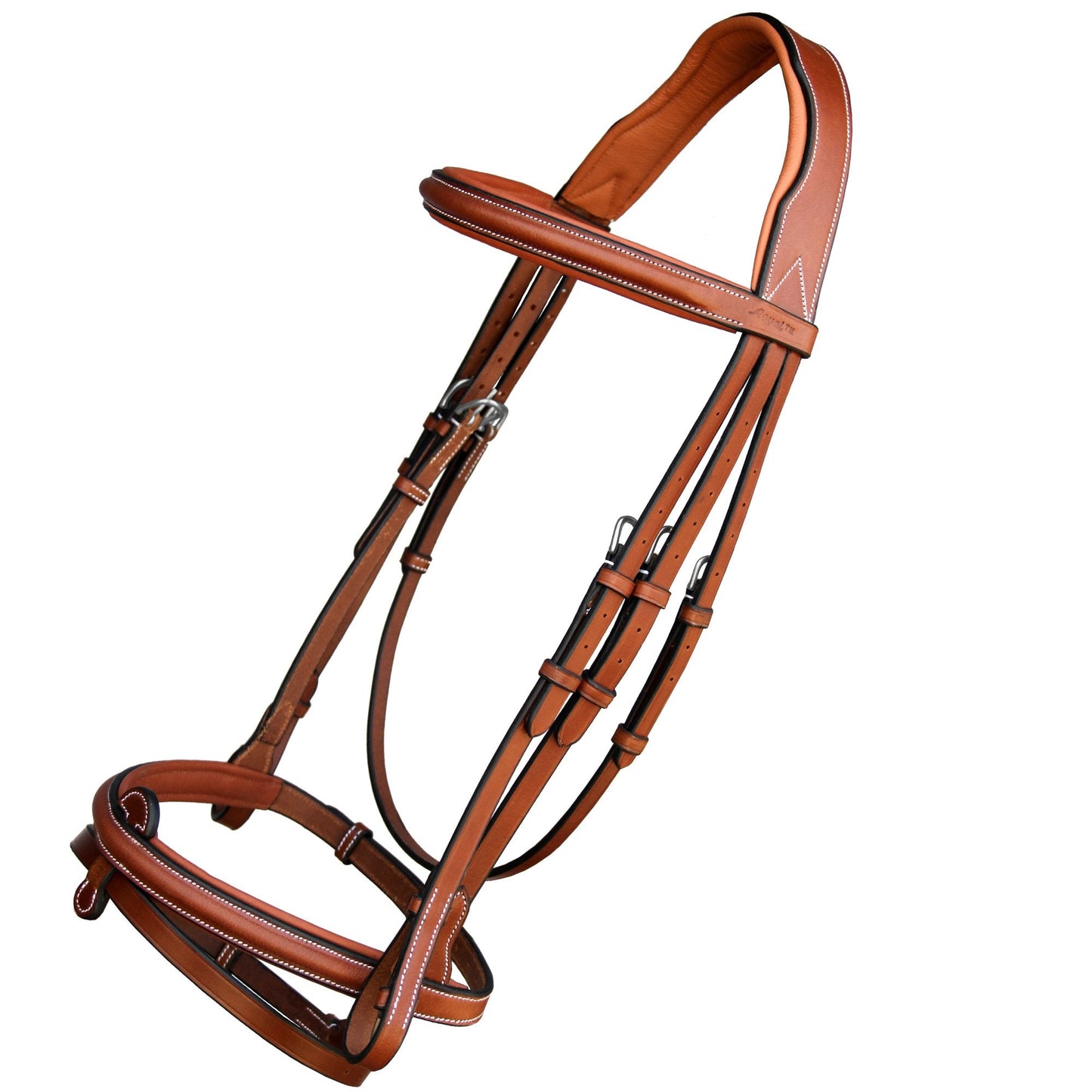 ExionPro English Hunter Jumping Bridle for Horses with Removable Flash Soft Yet Strong Rubber Reins | Royal Hunter Bridle | English Bridle for Horses (Conker, Cob)