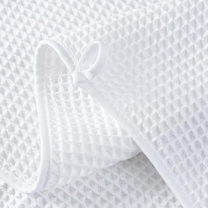 Microfiber Waffle Face Towels, 4 Pieces, Fast Drying, Lint Free 430 GSM