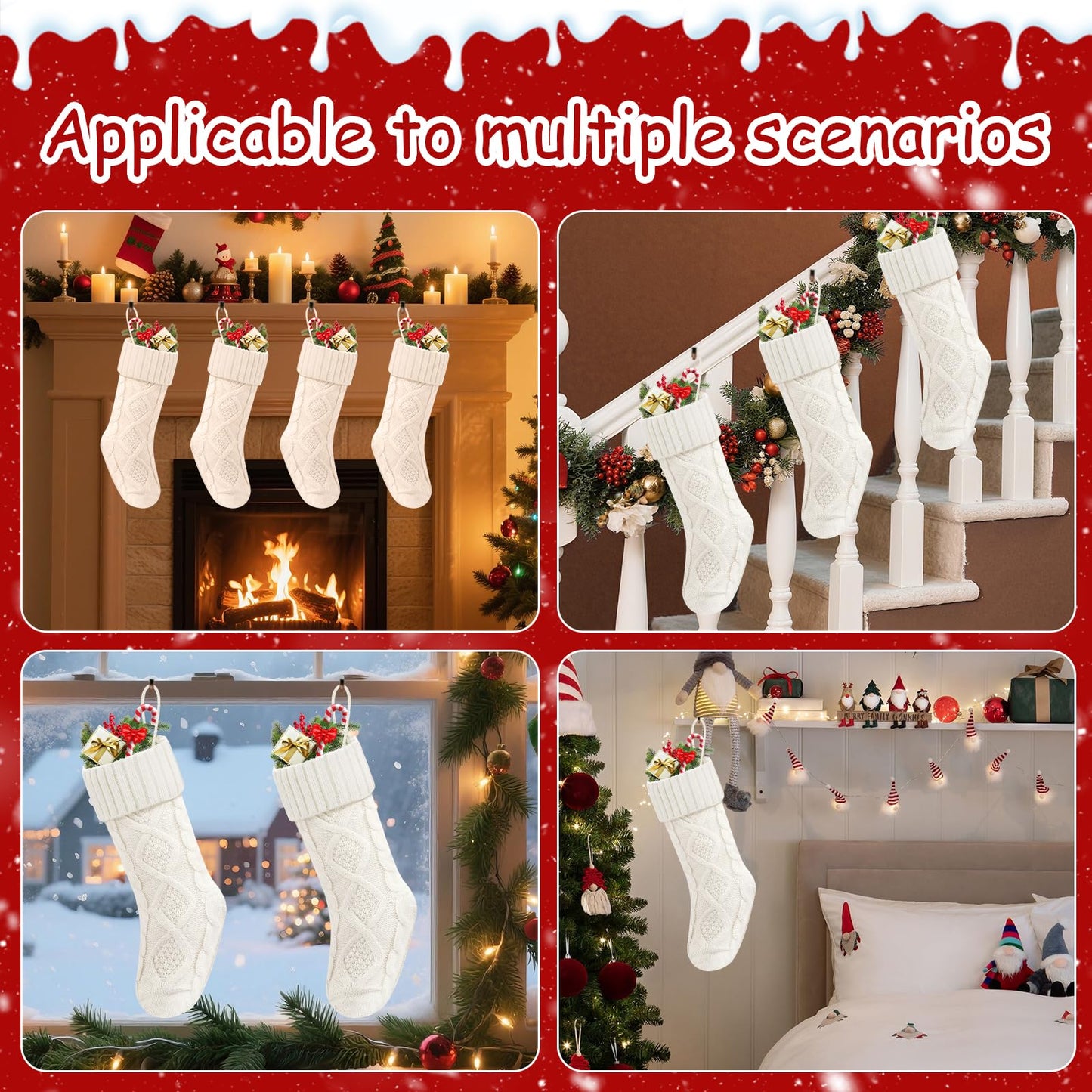 Doitory Christmas Stockings 18 Inches,Knitted Socks Christmas Decoration